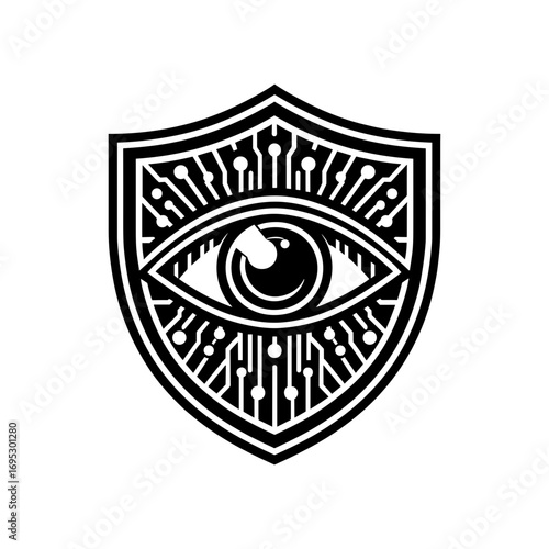 Eye with shield for surveillance