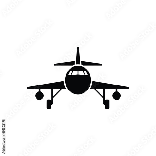 A black and white image of a plane