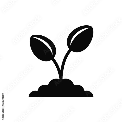 A black and white image of a plant