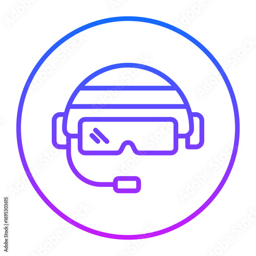 Pilot Helmet Vector Icons