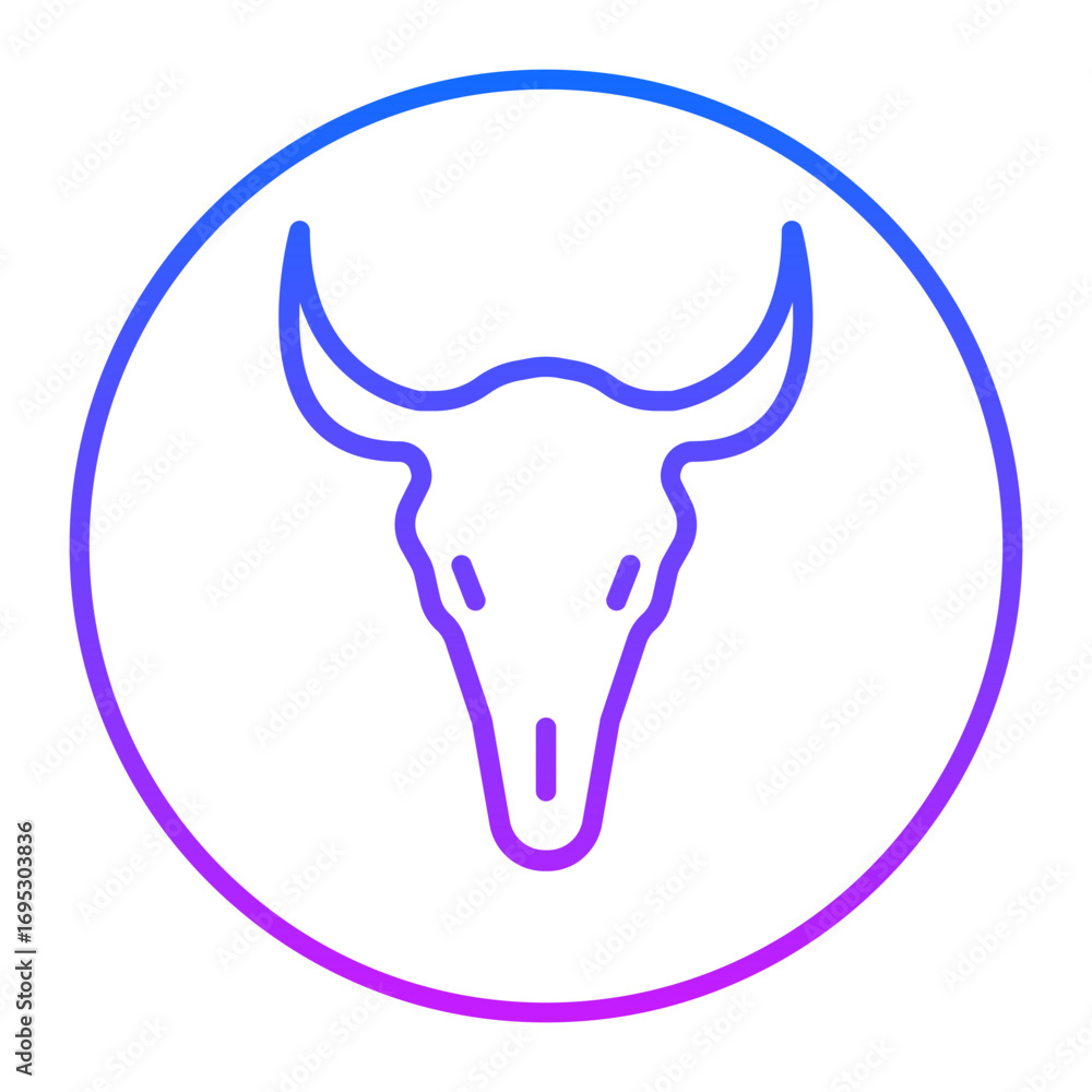 Obraz premium Bull Skull Vector Icons