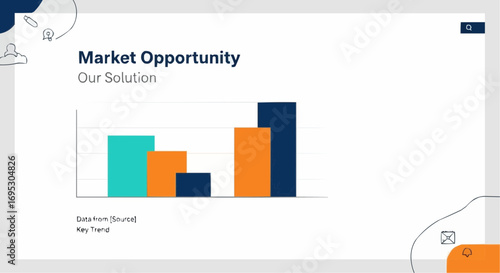Analyze market opportunity and key trends for business growth with our effective solution presentation template vector
