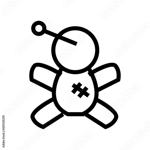 voodoo doll outline icon vector