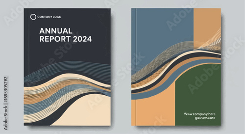 Annual report cover design template for business presentation corporate document and company profile layout vector