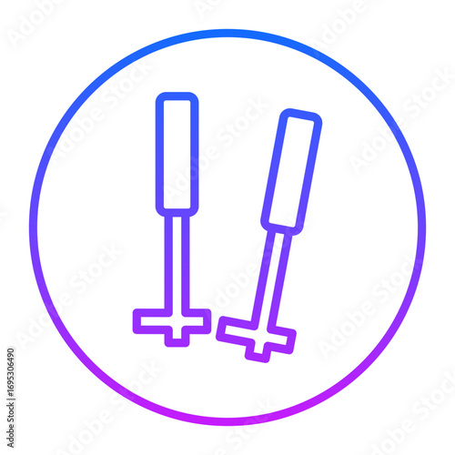 Ski Sticks Vector Icons