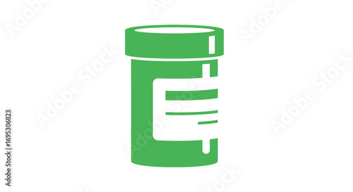 Green Pill Bottle Icon Medical, Pharmacy, Healthcare, Medicine, Supplement