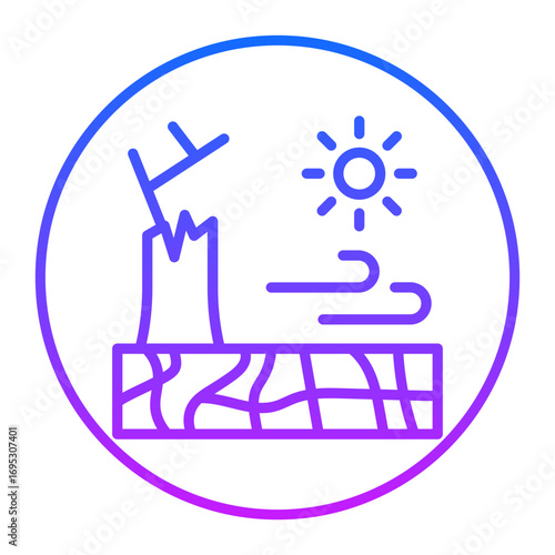 Desertification Vector Icons