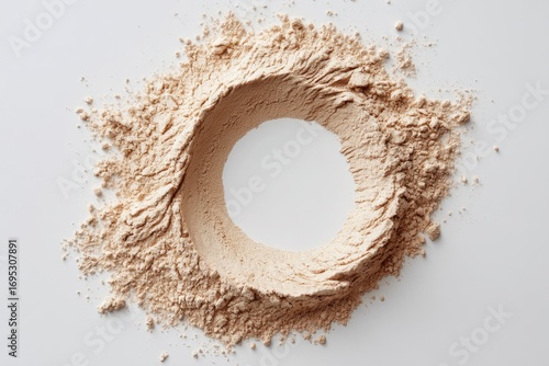 Wallpaper Mural Light beige powder forms a ring shape Torontodigital.ca