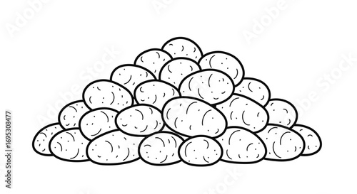 pile of potatoes, potato heap, potatoes illustration, organic spuds, fresh harvest