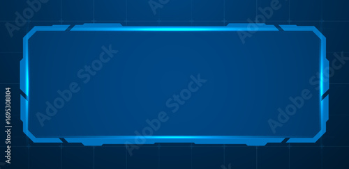 Digital HUD screen or technology box interface vector editable