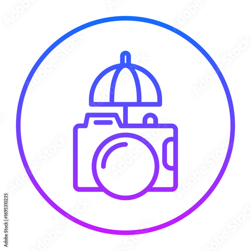 Umbrella Camera Vector Icons