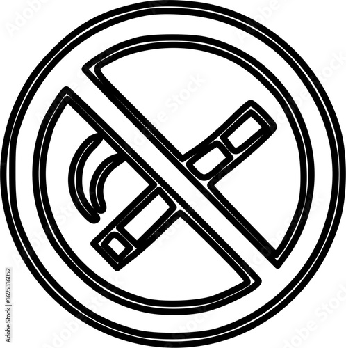 No smoking sign with a cigarette crossed out in a circle.