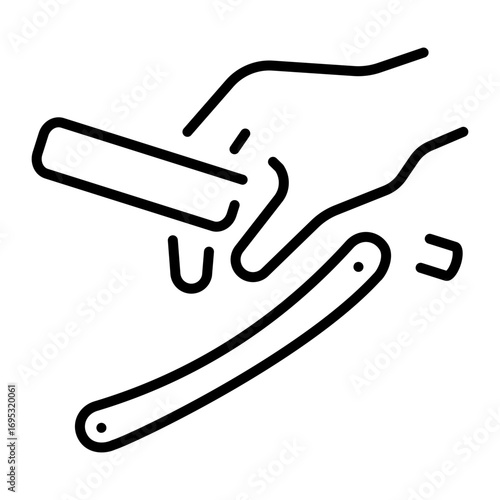 A linear icon representing a straight razor