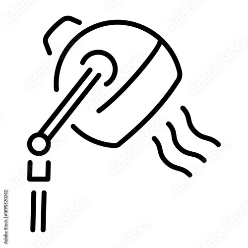 A line style icon showing a hood dryer