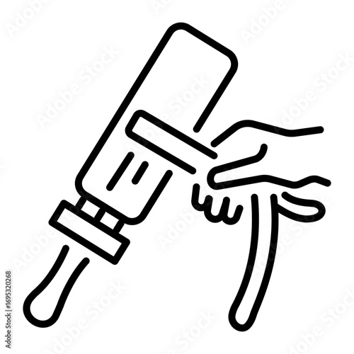 A line style icon showing a razor sharpener