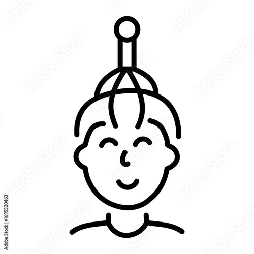 Linear icon representing a head massager