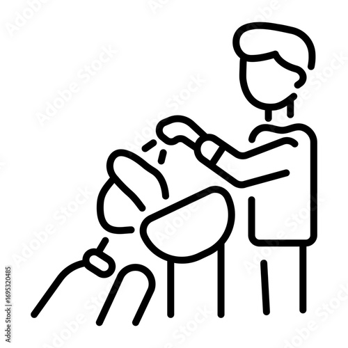 A line style icon showing a backwash sink