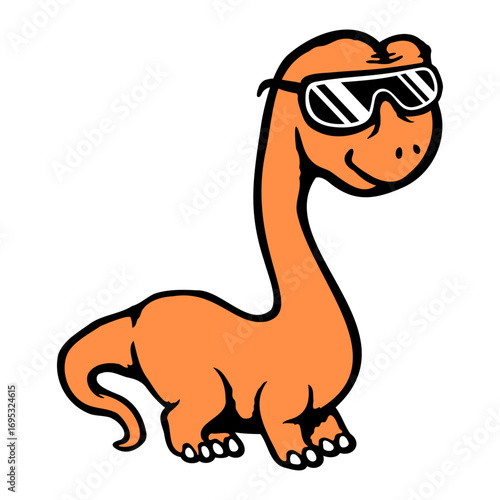 Brachiosaurus Dinosaur Cool Sunglasses Long Neck Smile Happy