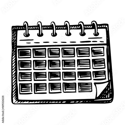 A glyph style illustration representing a classroom calendar