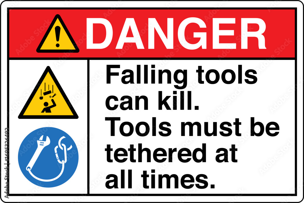 Obraz premium 19 DANGER Falling Tools Can K...