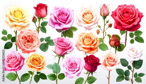 Colorful rose collection