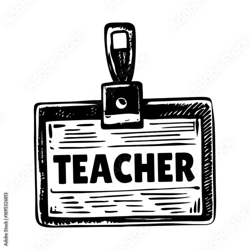 A glyph style illustration representing a teacher id