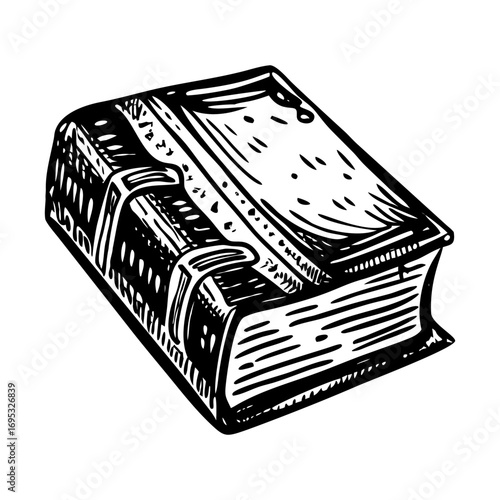A sketchy style illustration showing a book