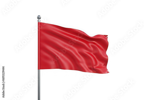 Wallpaper Mural Waving red flag on a flagpole isolated on transparent background Torontodigital.ca