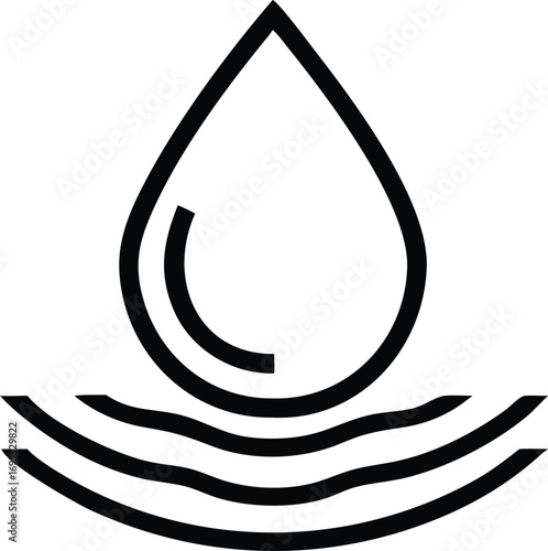 Stylized water droplet icon symbolizing purity and hydration