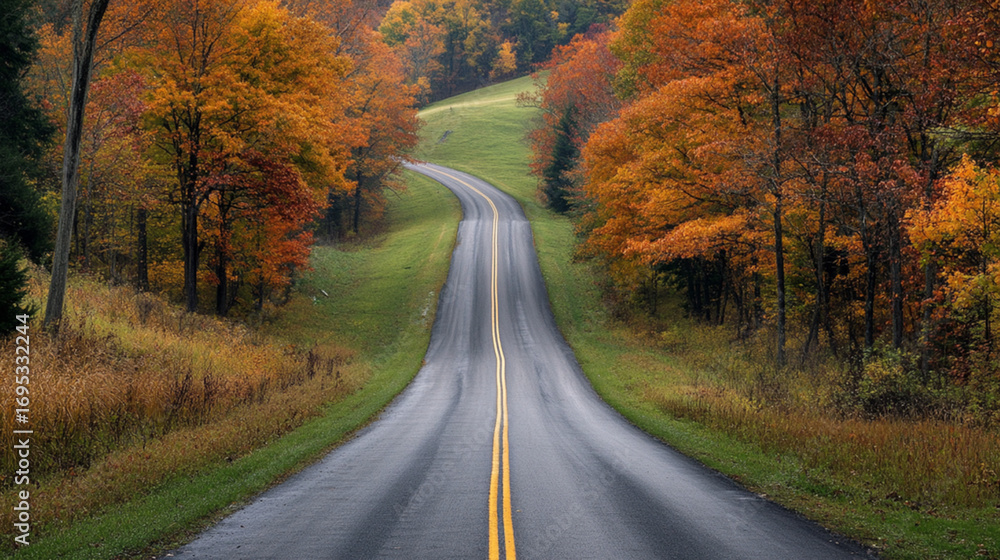 Fototapeta premium autumn road in the mountains