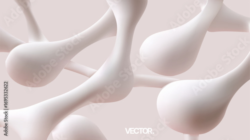 An Abstract Representation of White Organic Shapes Featuring Soft Curves and Smooth Textures