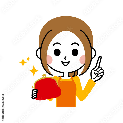 やりくり上手の主婦のイラスト