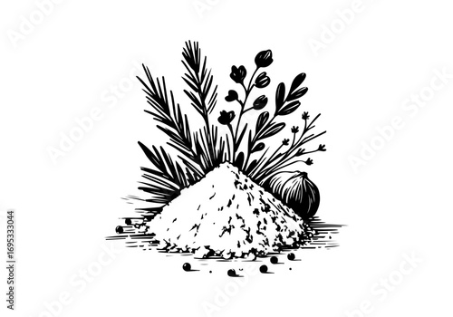Flour hand drawn sketch vector illustration