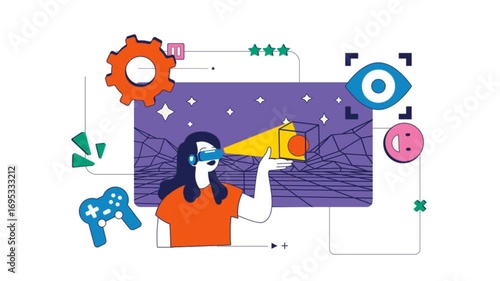 virtual reality Animated Illustration