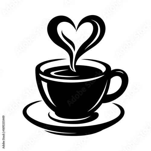 Coffee Cup Vector Illustration – Hot Drink, Tea, Café Logo Design