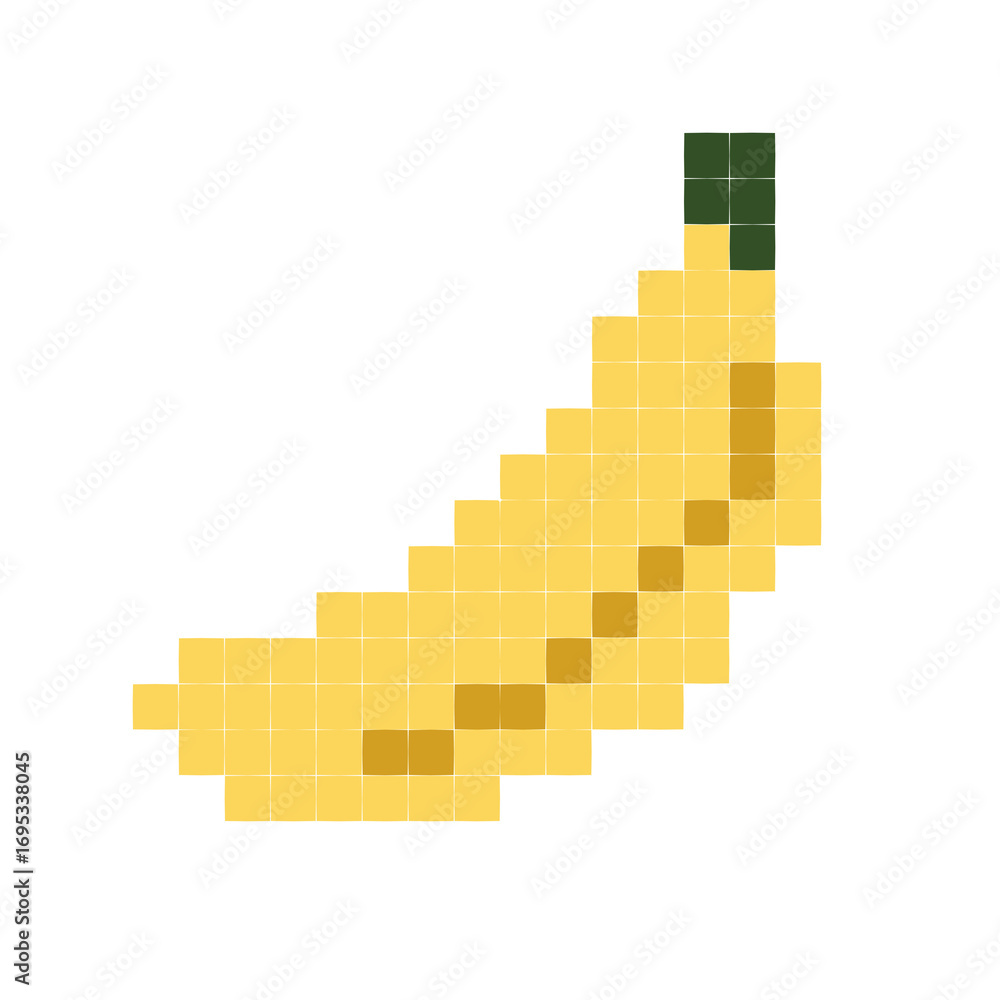 Fototapeta premium Banana in Pixel Art