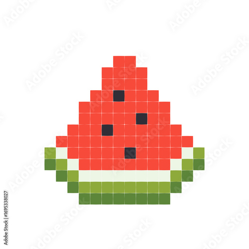 Slice of Watermelon in Pixel Art