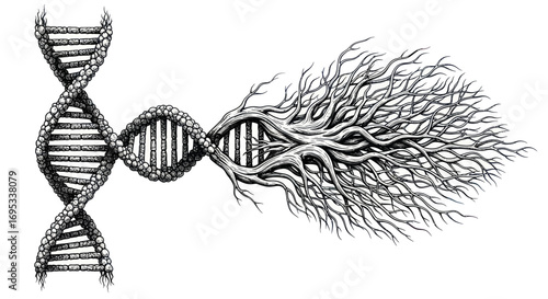 Depiction of genetic connections and the branching nature of ancestry and lineage