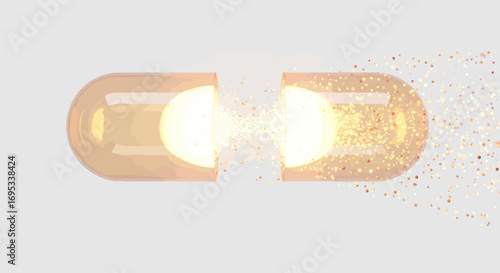 Encapsulated radiance: A visual representation of therapeutic release with bursting vitality