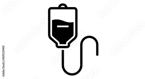 Vector illustration of an intravenous drip providing medication or fluid therapy