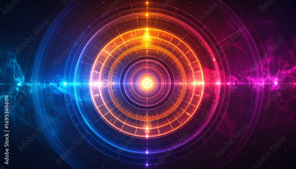 Fototapeta premium X-ray diagram of concentric circles symbolizing corporate networks