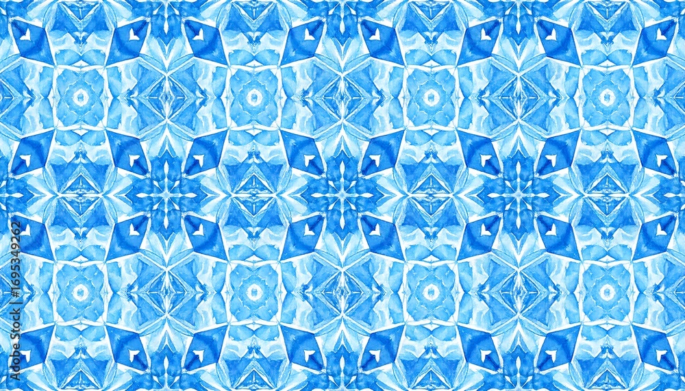 Fototapeta premium Intricate blue geometric pattern