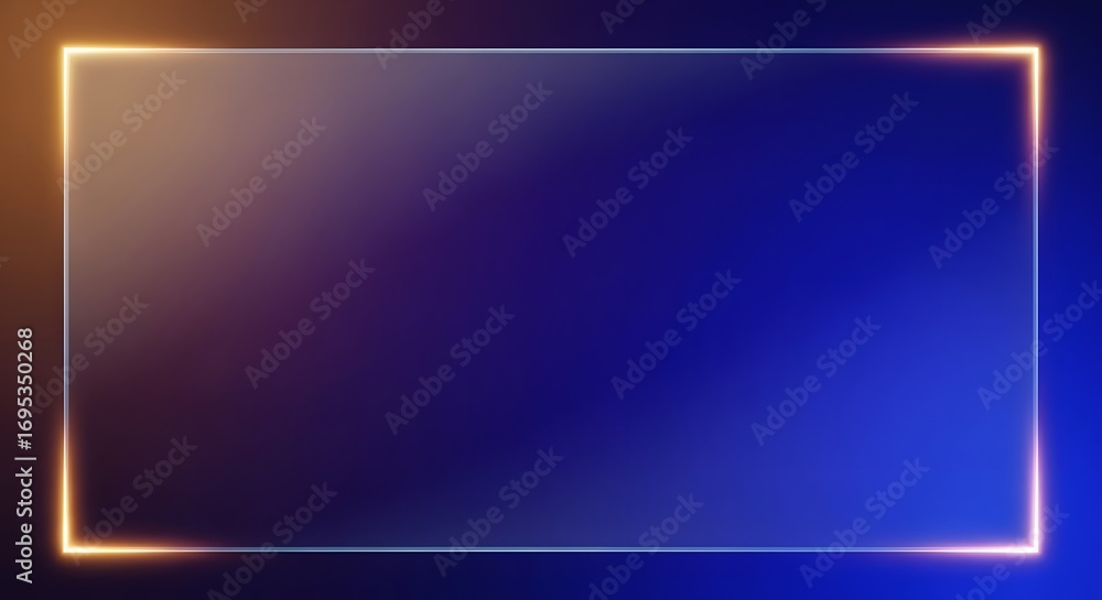 Obraz premium OLED glass glow gradient background with edge‑lit corners and clean copy space