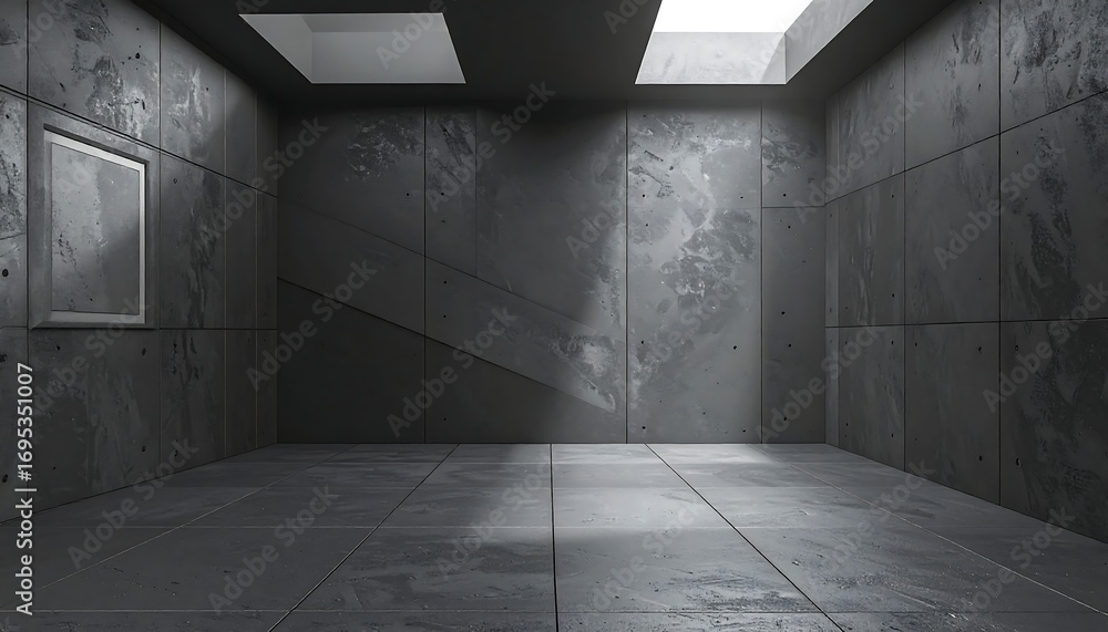 Obraz premium Gray concrete interior room