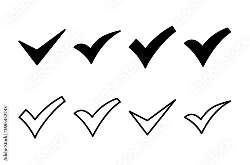 Check mark icon logo design. Tick mark sign and symbol