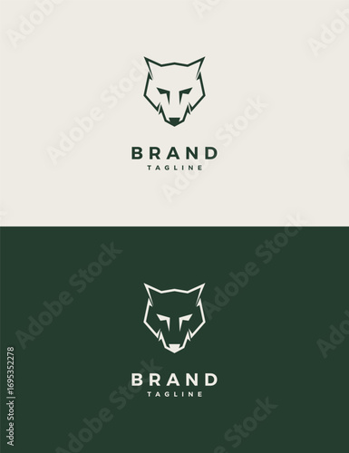 logo design of lines forming a wolf's head