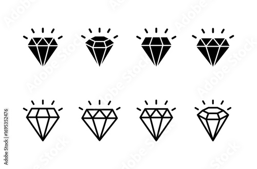 Diamond icon logo design. diamond gems sign and symbol