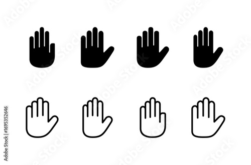 Hand icon logo design. hand sign and symbol. palm