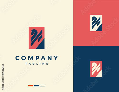 simple pegasus silhouette logo design