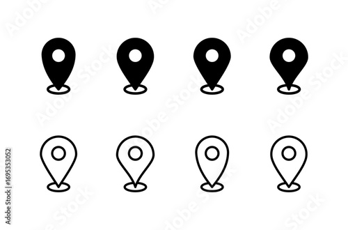 Pin icon logo design. Location sign and symbol. destination icon. map pin